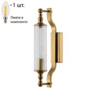Бра Tomas Crystal Lux с лампочкой TOMAS AP1 BRASS+Lamps E14 Свеча Бра Tomas Crystal Lux с лампочкой TOMAS AP1 BRASS+Lamps E14 Свеча