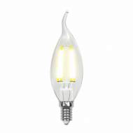 Лампа светодиодная E14 6W 4000K (Белый свет) свеча на ветру прозрачная Uniel Sky LED-CW35-6W/NW/E14/CL PLS02WH картон (UL-00001374)