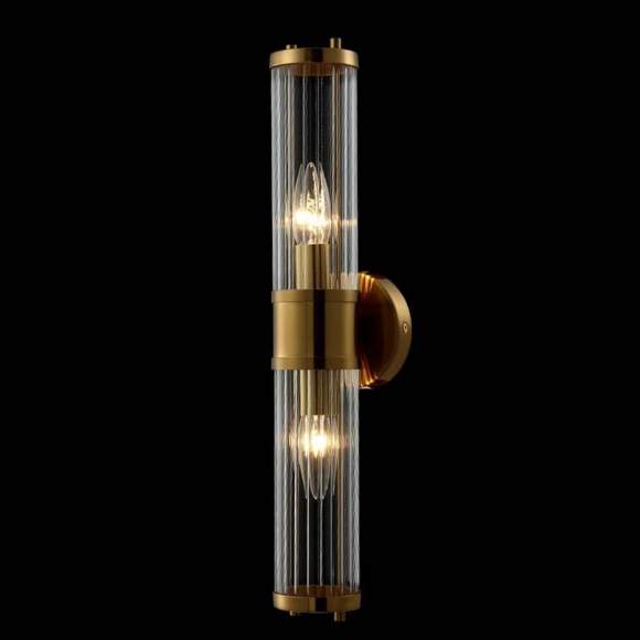 Бра Crystal Lux с лампочками SANCHO AP2 BRASS+Lamps E14 Свеча