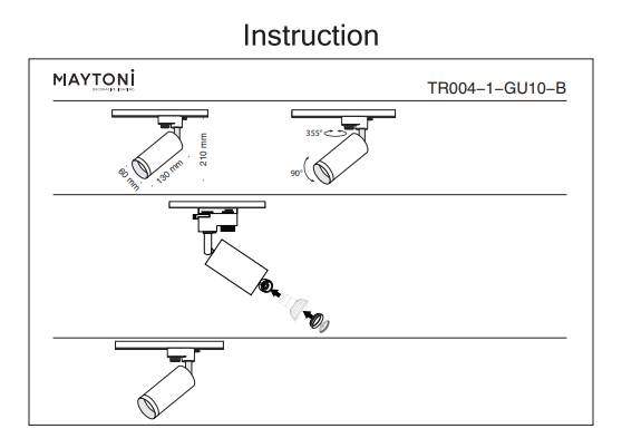 Однофазный светильник для трека Maytoni Track TR004-1-GU10-B