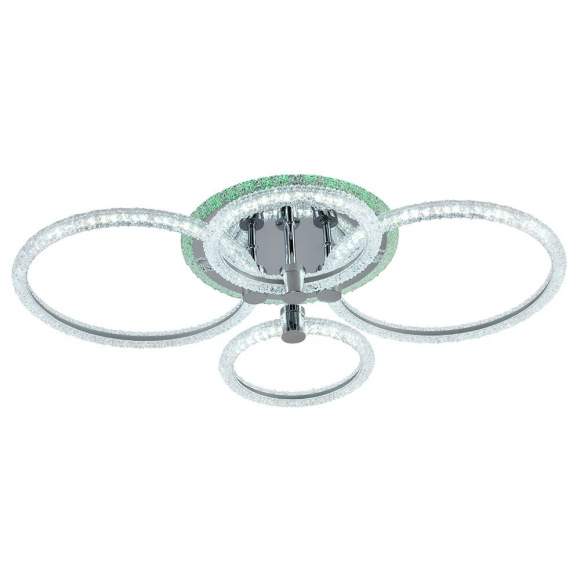 Светодиодная диммируемая люстра с ПДУ Profit Light 8024/2+2 CHR 93W+7W RGB