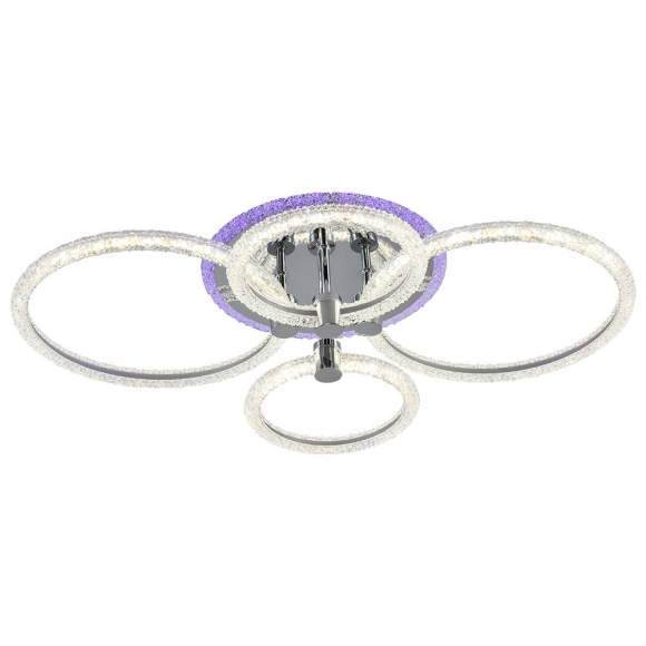 Светодиодная диммируемая люстра с ПДУ Profit Light 8024/2+2 CHR 93W+7W RGB