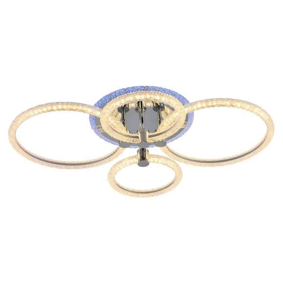 Светодиодная диммируемая люстра с ПДУ Profit Light 8024/2+2 CHR 93W+7W RGB