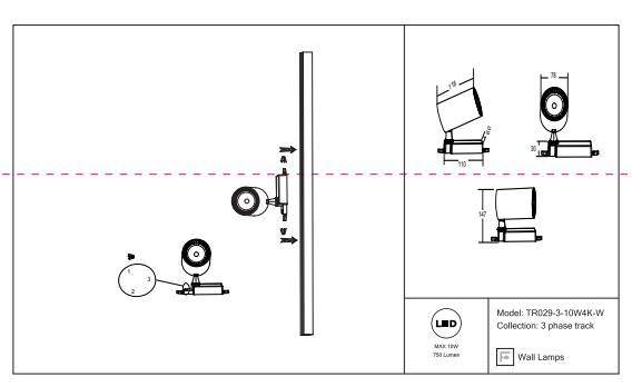 Трехфазный LED светильник 10W 4000К для трека Maytoni Vuoro TR029-3-10W4K-W