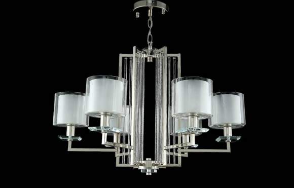 Подвесная люстра Crystal Lux NICOLAS SP-PL6 NICKEL/WHITE Подвесная люстра Crystal Lux NICOLAS SP-PL6 NICKEL/WHITE