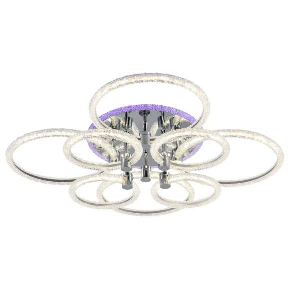 Светодиодная диммируемая люстра с ПДУ Profit Light 8024/4+4 CHR 186W+8W RGB Светодиодная диммируемая люстра с ПДУ Profit Light 8024/4+4 CHR 186W+8W RGB