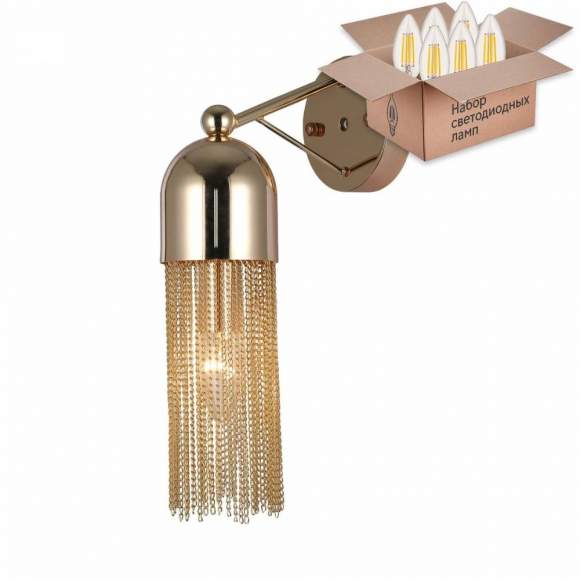 Бра с лампочкой Favourite Zaria 2739-1W+Lamps E14 Свеча Бра с лампочкой Favourite Zaria 2739-1W+Lamps E14 Свеча