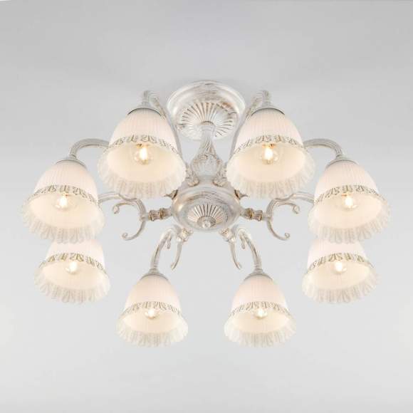 Потолочная люстра Eurosvet Campina 60107/8 белый с золотом Потолочная люстра Eurosvet Campina 60107/8 белый с золотом