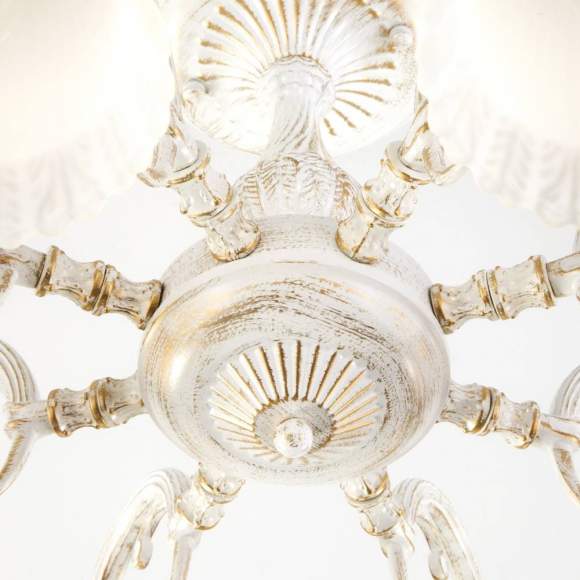 Потолочная люстра Eurosvet Campina 60107/8 белый с золотом Потолочная люстра Eurosvet Campina 60107/8 белый с золотом