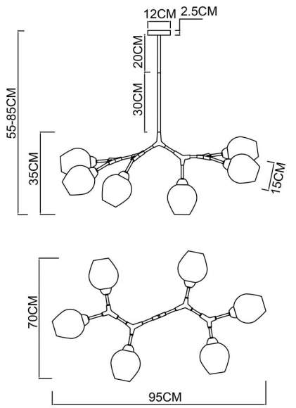 Люстра на штанге Arte Lamp Yuka A4103SP-6CC Люстра на штанге Arte Lamp Yuka A4103SP-6CC