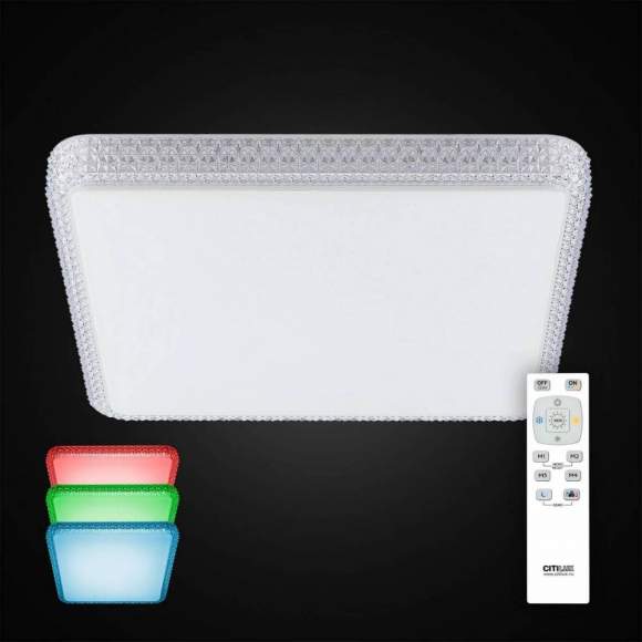 Потолочный светодиодный светильник с пультом Citilux Альпина CL718K100RGB
