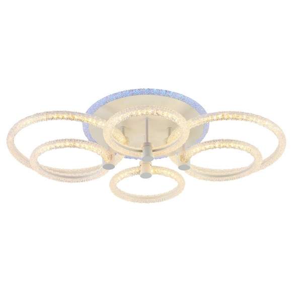Светодиодная диммируемая люстра с ПДУ Profit Light 8024/4+2 WHT 128W+8W RGB