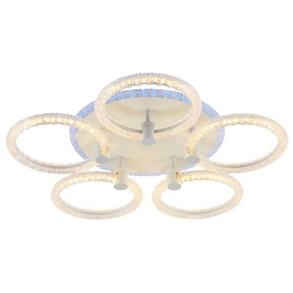 Светодиодная диммируемая люстра с ПДУ Profit Light 8024/5 WHT 90W+8W RGB