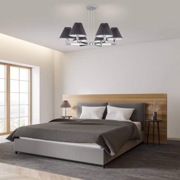 Подвесная люстра Peony Eurosvet 60136/6 хром/графит