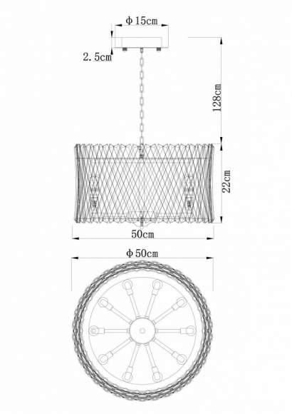Подвесная люстра Divinare BIVARA с поддержкой Алиса 7567/18 SP-10-A