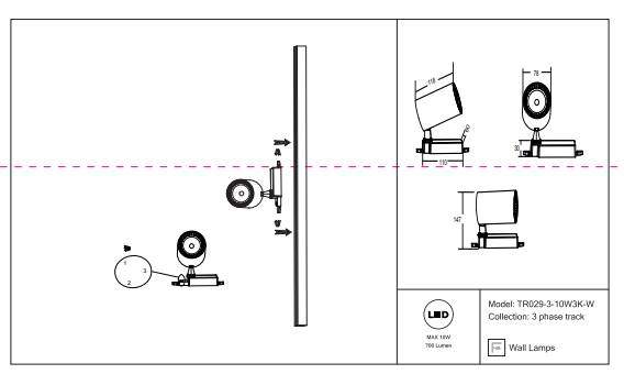 Трехфазный LED светильник 10W 3000К для трека Maytoni Vuoro TR029-3-10W3K-W