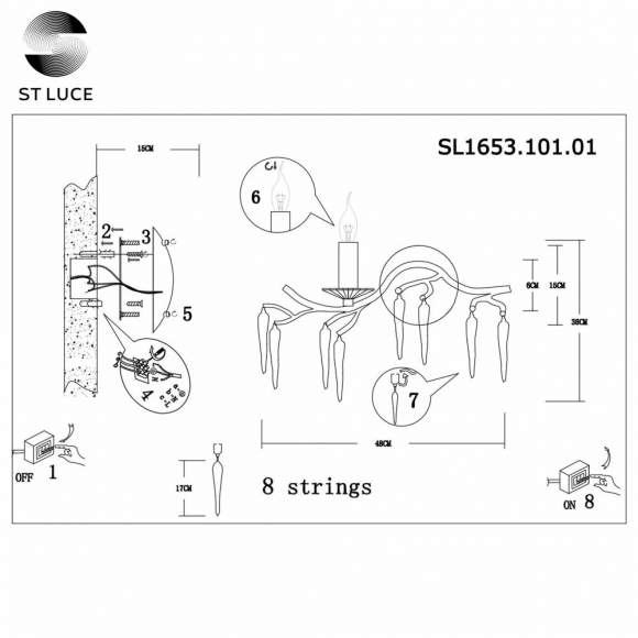 Бра ST Luce Siena SL1653.101.01 Бра ST Luce Siena SL1653.101.01