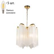 Подвесная люстра с лампочками Favourite Nubes 2966-5P+Lamps E14 Свеча
