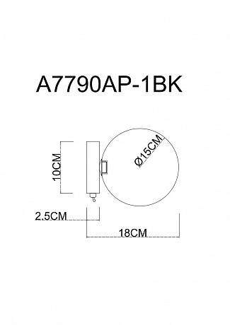 Бра Vincent Arte Lamp A7790AP-1BK Бра Vincent Arte Lamp A7790AP-1BK