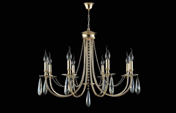 Подвесная люстра Crystal Lux VICTORIA SP8 GOLD/AMBER