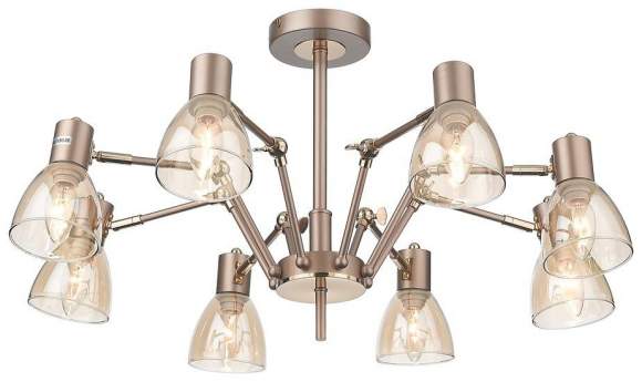 Люстра на штанге с лампочками Velante 246-403-08+Lamps E14 Свеча