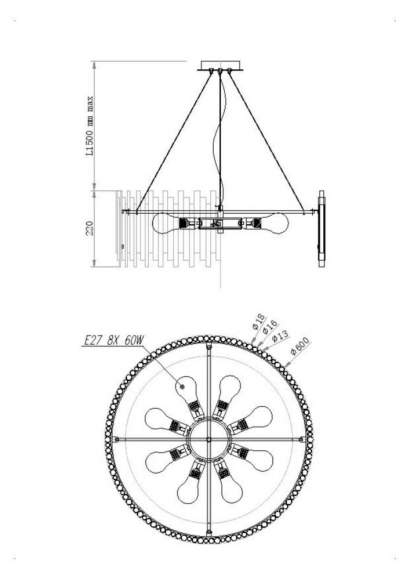Подвесная люстра Maytoni Coliseo MOD135PL-08BS Подвесная люстра Maytoni Coliseo MOD135PL-08BS