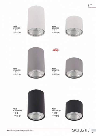 6877 Потолочный точечный накладной светильник Nowodvorski BIT SILVER M 6877 Потолочный точечный накладной светильник Nowodvorski BIT SILVER M