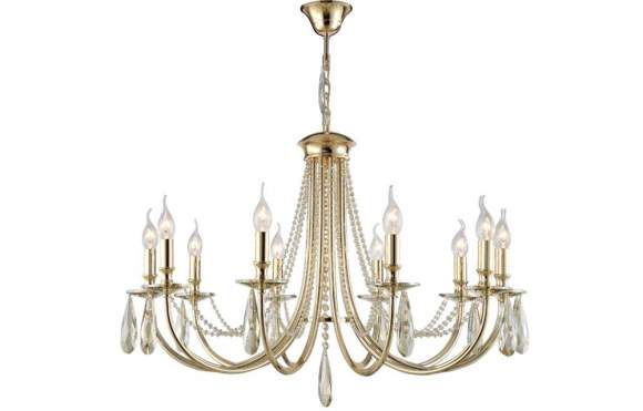 Подвесная люстра Crystal Lux VICTORIA SP10 GOLD/AMBER