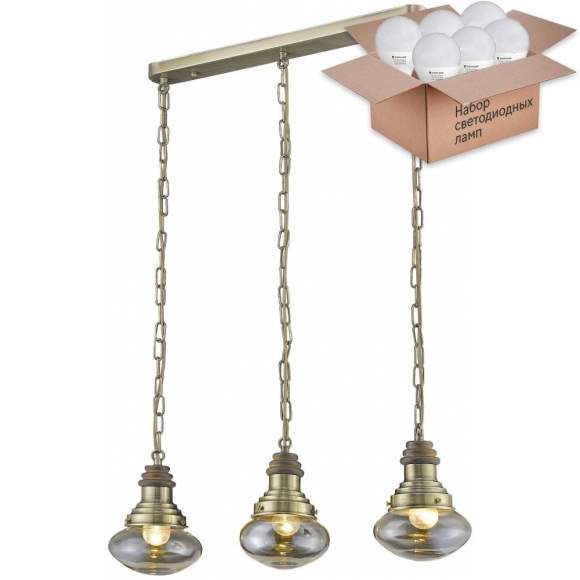 Подвесной светильник с лампочками Velante 306-503-03+Lamps E27 P45 Подвесной светильник с лампочками Velante 306-503-03+Lamps E27 P45