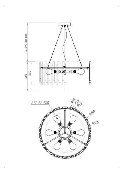 Подвесная люстра Maytoni Coliseo MOD136PL-06BS