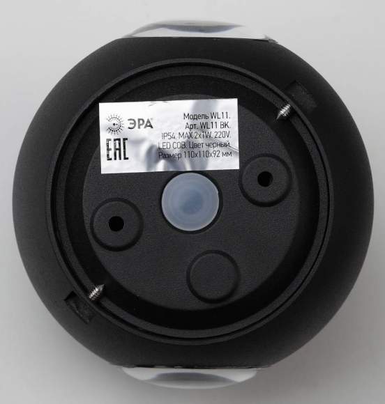 Уличный настенный светильник Эра WL11 BK (Б0034609)
