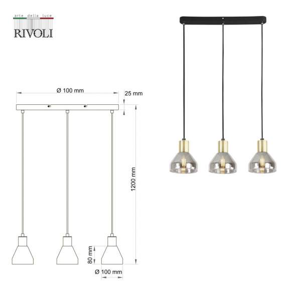 Подвесной светильник Rivoli Kassandra 3118-303 (Б0054679) Подвесной светильник Rivoli Kassandra 3118-303 (Б0054679)