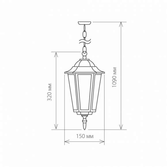 1004H черное золото Уличный подвесной светильник Elektrostandard (a035742)