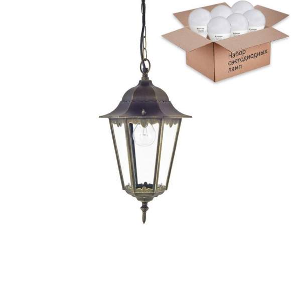 Уличный подвесной светильник с лампочкой Favourite London 1808-1P+Lamps E27 P45 Уличный подвесной светильник с лампочкой Favourite London 1808-1P+Lamps E27 P45