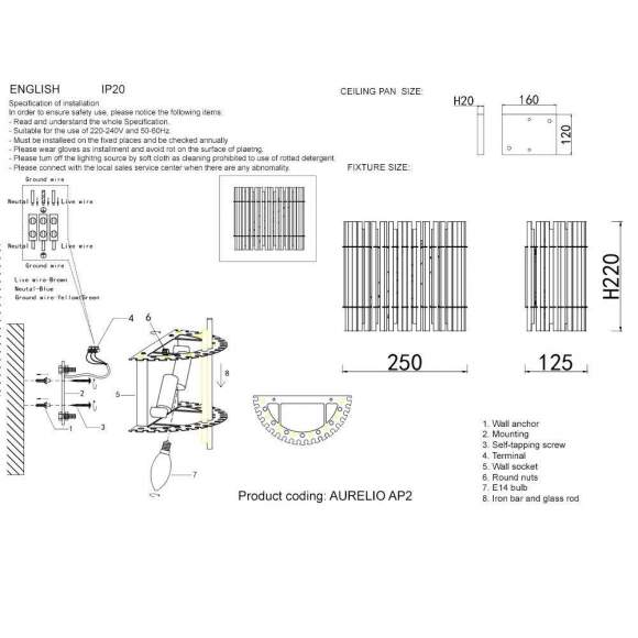 Бра Crystal Lux с лампочками AURELIO AP2 GOLD+CHROME/TRANSPARENT+Lamps E14 Свеча Бра Crystal Lux с лампочками AURELIO AP2 GOLD+CHROME/TRANSPARENT+Lamps E14 Свеча