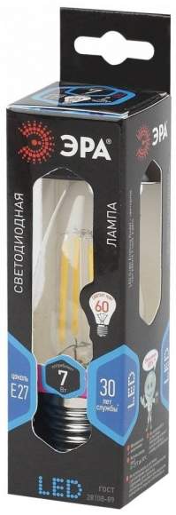 Филаментная светодиодная лампа Е27 7W 4000К (теплый) Эра F-LED B35-7W-840-E27 (Б0027951) Филаментная светодиодная лампа Е27 7W 4000К (теплый) Эра F-LED B35-7W-840-E27 (Б0027951)