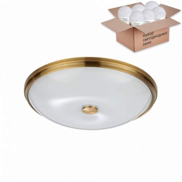 Настенно-потолочный светильник с лампочками Odeon Light Pelow 4956/5+Lamps E14 P45