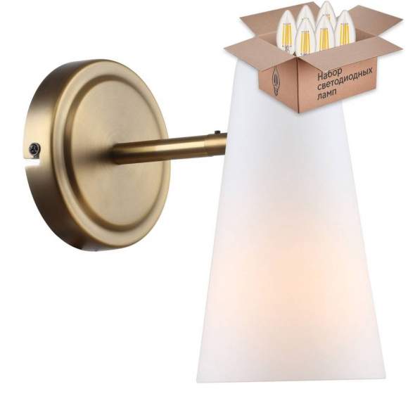 Бра с лампочкой Favourite Vision 2763-1W+Lamps E14 Свеча Бра с лампочкой Favourite Vision 2763-1W+Lamps E14 Свеча