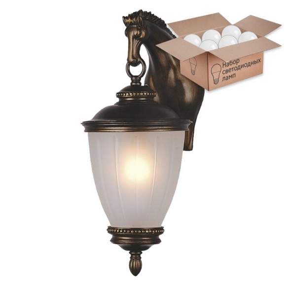 Уличный настенный светильник с лампочкой Favourite Guards 1335-1W+Lamps А60