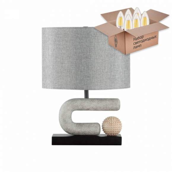 Настольная лампа Odeon Bagel с лампочкой 5410/1TA+Lamps E27 Свеча Настольная лампа Odeon Bagel с лампочкой 5410/1TA+Lamps E27 Свеча