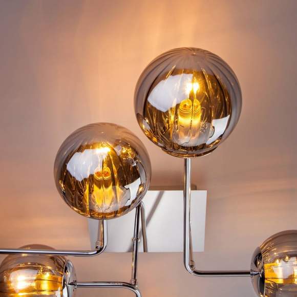 30140/6 хром Люстра потолочная с круглыми стеклянными плафонами Eurosvet Evita