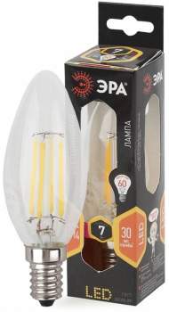 Филаментная светодиодная лампа Е14 7W 2700К (теплый) Эра F-LED B35-7W-827-E14 (Б0027942)