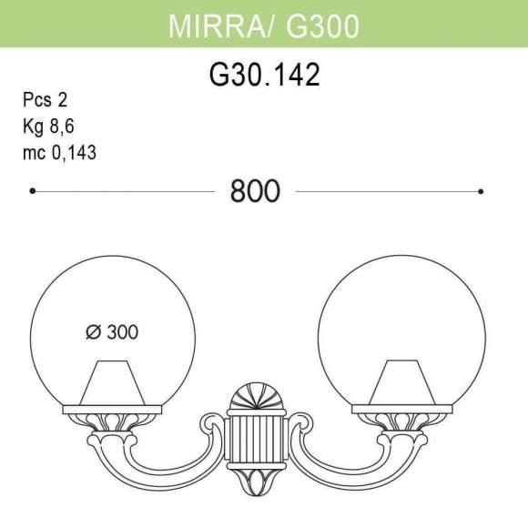 G30.142.000AZE27 Уличный настенный светильник Fumagalli Mirra/G300 G30.142.000AZE27 Уличный настенный светильник Fumagalli Mirra/G300