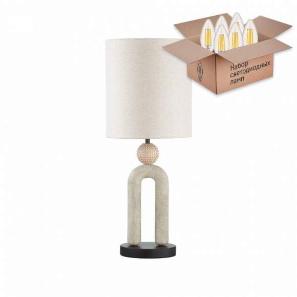 Настольная лампа Odeon Bagel с лампочкой 5410/1T+Lamps E27 Свеча