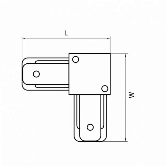 Однофазный L-образный соединитель для шинопровода Barra Lightstar 502126