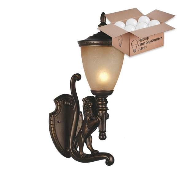 Уличный настенный светильник  с лампочкой Favourite Guards 1337-1W+Lamps А60