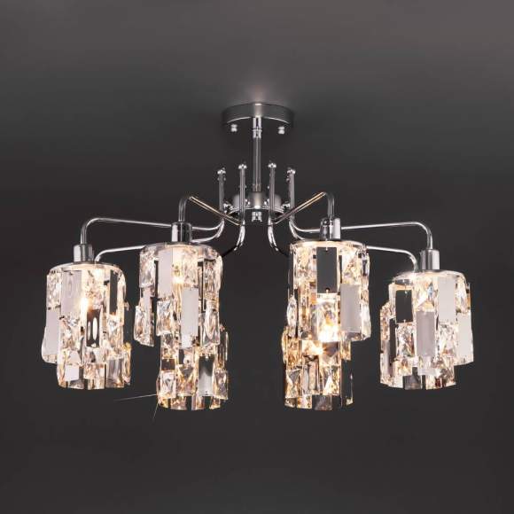 10101/8 хром/прозрачный хрусталь Strotskis Потолочная люстра Eurosvet Scoppio a044069