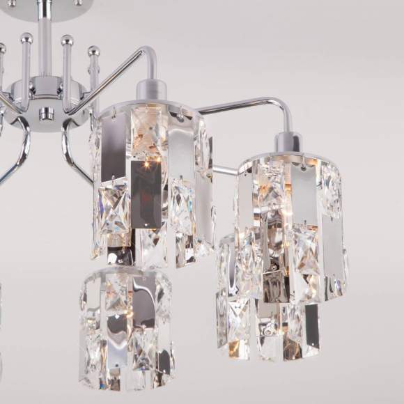 10101/8 хром/прозрачный хрусталь Strotskis Потолочная люстра Eurosvet Scoppio a044069