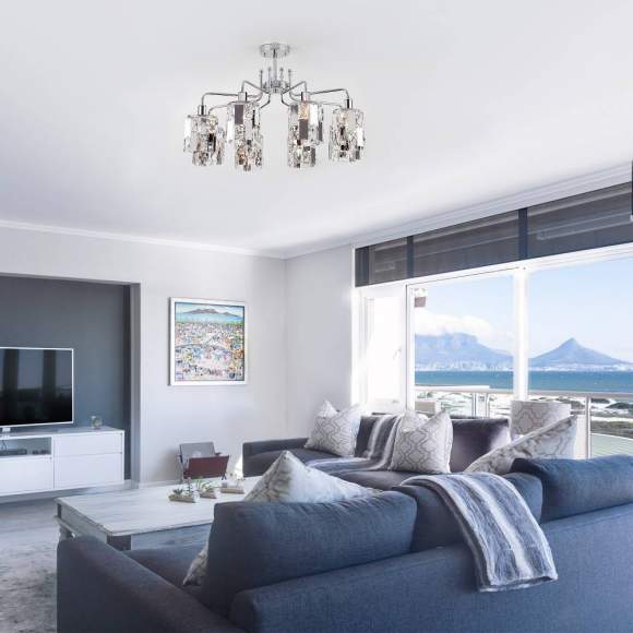 10101/8 хром/прозрачный хрусталь Strotskis Потолочная люстра Eurosvet Scoppio a044069