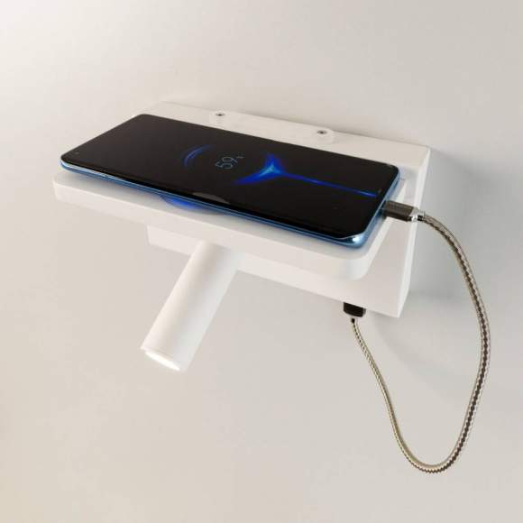 Спот с беспроводной зарядкой для смартфонов Qi и USB выходом Citilux Декарт CL704370 Спот с беспроводной зарядкой для смартфонов Qi и USB выходом Citilux Декарт CL704370